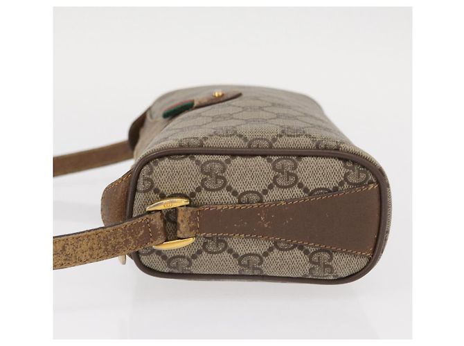 Borsa Sherry Line GG Supreme Web di GUCCI in PVC beige e oro 89 02 018 Auth 157752 D'oro - vista 5