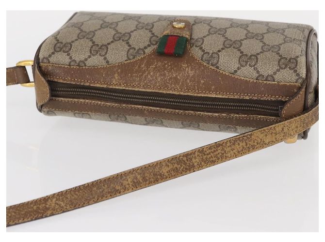 Borsa Sherry Line GG Supreme Web di GUCCI in PVC beige e oro 89 02 018 Auth 157752 D'oro - vista 6