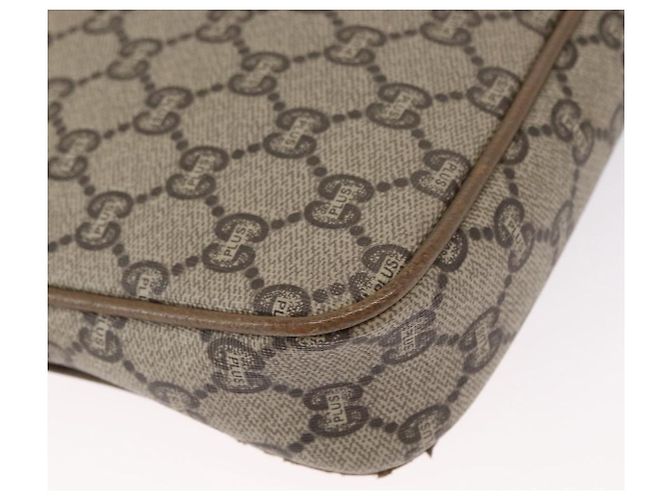 Borsa a Spalla GUCCI GG Plus Supreme PVC Beige Oro Auth ep12498 D'oro - vista 12