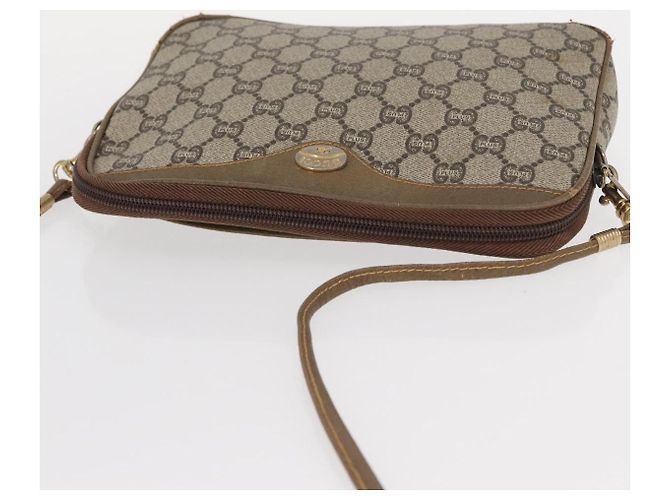 Borsa a Spalla GUCCI GG Plus Supreme PVC Beige Oro Auth ep12498 D'oro - vista 6