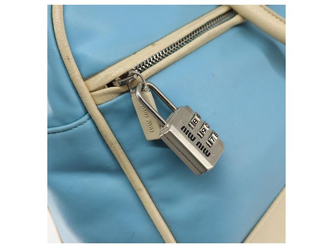 Borsa a mano Miu Miu in pelle blu argento Auth bs31862 - vista 10