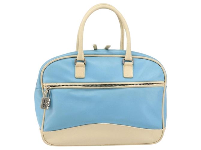 Borsa a mano Miu Miu in pelle blu argento Auth bs31862 - vista 13