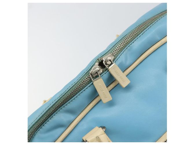 Borsa a mano Miu Miu in pelle blu argento Auth bs31862 - vista 17
