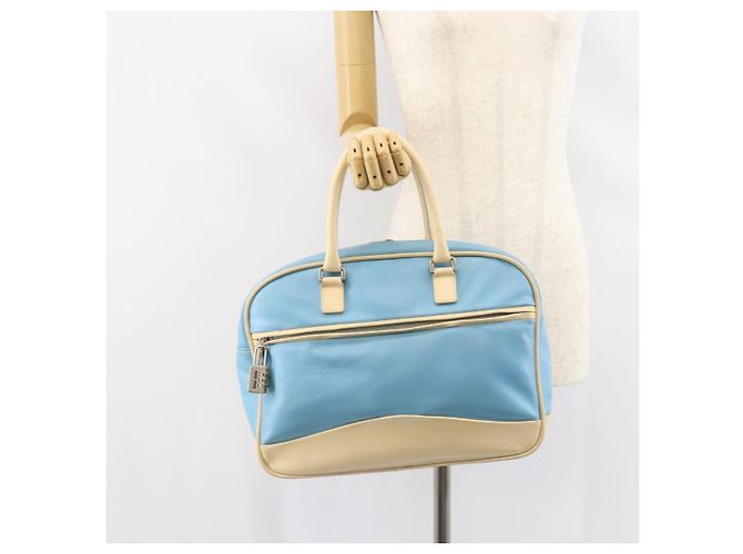 Borsa a mano Miu Miu in pelle blu argento Auth bs31862 - vista 24