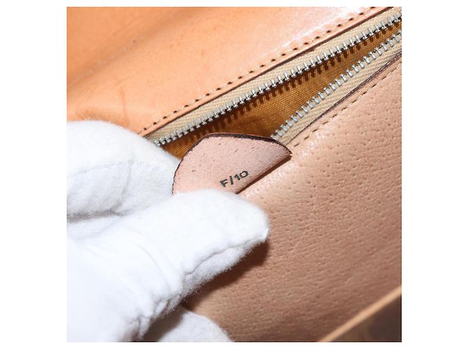 Céline Borsa a mano in tela Macadam CELINE in pelle PVC marrone oro Auth 160851 D'oro - vista 12