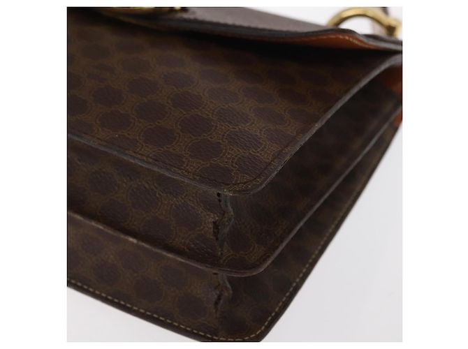 Céline Borsa a mano in tela Macadam CELINE in pelle PVC marrone oro Auth 160851 D'oro - vista 14