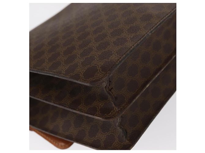 Céline Borsa a mano in tela Macadam CELINE in pelle PVC marrone oro Auth 160851 D'oro - vista 15
