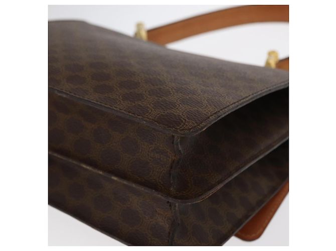 Céline Borsa a mano in tela Macadam CELINE in pelle PVC marrone oro Auth 160851 D'oro - vista 16