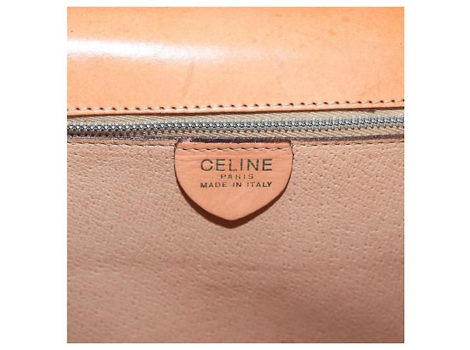 Céline Borsa a mano in tela Macadam CELINE in pelle PVC marrone oro Auth 160851 D'oro - vista 19