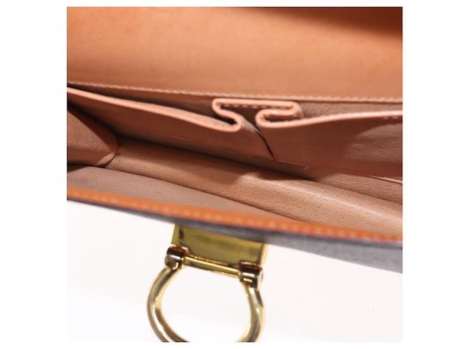 Céline Borsa a mano in tela Macadam CELINE in pelle PVC marrone oro Auth 160851 D'oro - vista 22