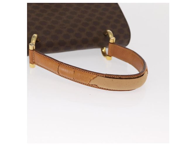 Céline Borsa a mano in tela Macadam CELINE in pelle PVC marrone oro Auth 160851 D'oro - vista 7