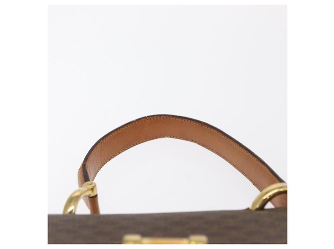 Céline Borsa a mano in tela Macadam CELINE in pelle PVC marrone oro Auth 160851 D'oro - vista 8