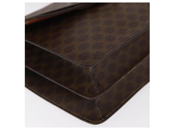 Céline Borsa a mano in tela Macadam CELINE in pelle PVC marrone oro Auth 160851 D'oro - vista 9