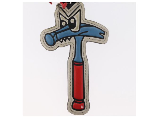 LOUIS VUITTON Monogram Comics Portachiavi Hammer Blu Argento MP3107 Auth 157940 - vista 3