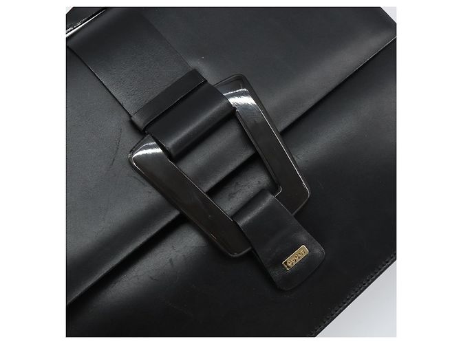 Borsa a Spalla in Pelle GUCCI outlet Nera Argento Auth bs32045 Nero - vista 15