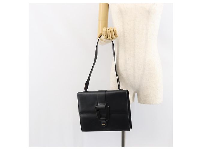 Borsa a Spalla in Pelle GUCCI outlet Nera Argento Auth bs32045 Nero - vista 25