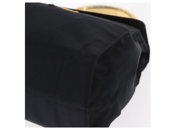 PRADA Borsa a mano in nylon blu navy oro Auth 160865 D'oro - vista 14