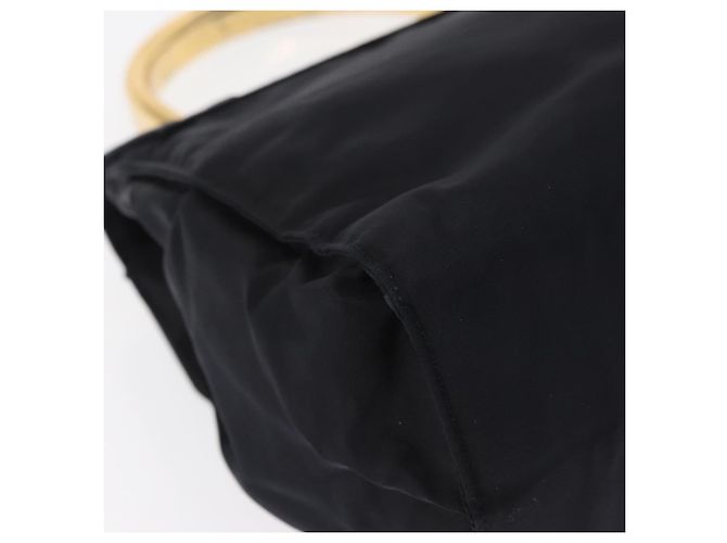 PRADA Borsa a mano in nylon blu navy oro Auth 160865 D'oro - vista 15