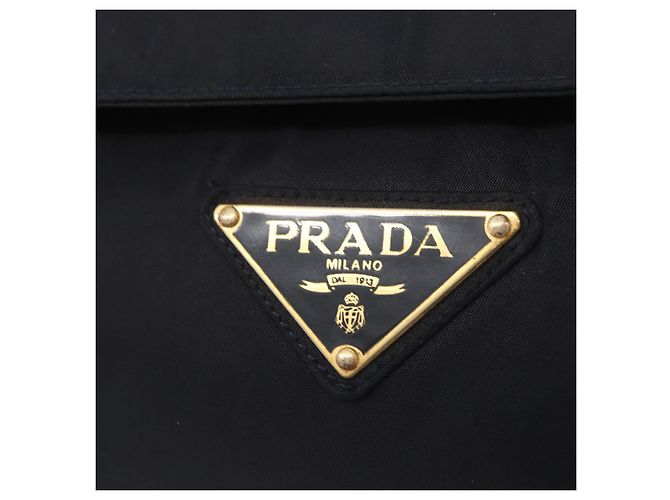 PRADA Borsa a mano in nylon blu navy oro Auth 160865 D'oro - vista 17
