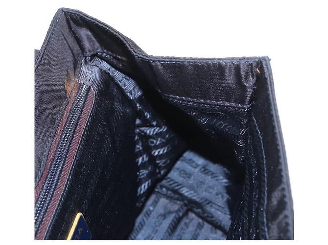 PRADA Borsa a mano in nylon blu navy oro Auth 160865 D'oro - vista 19