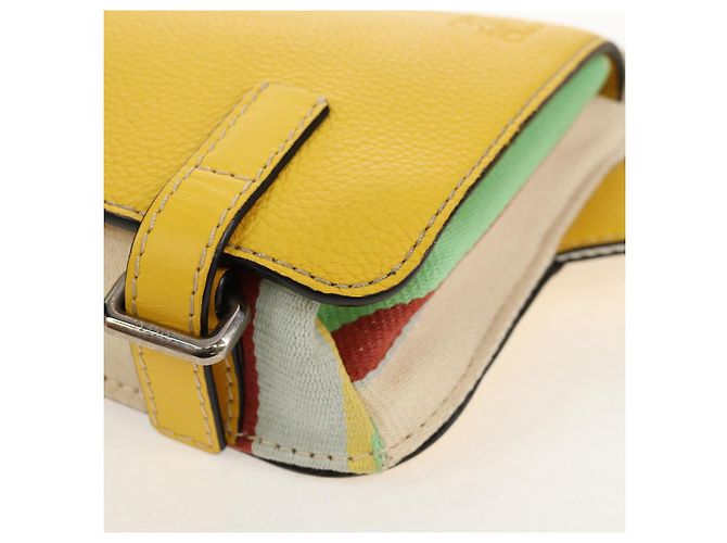 Borsa a vita LOEWE in pelle gialla argento Auth 159022V Giallo - vista 16