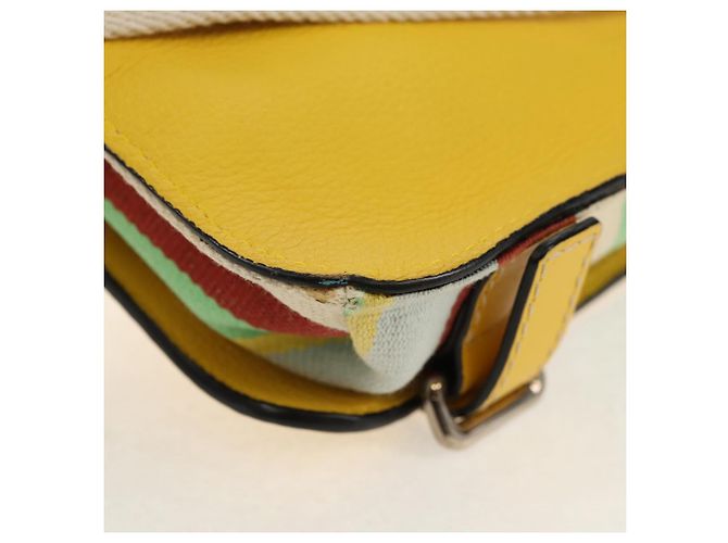 Borsa a vita LOEWE in pelle gialla argento Auth 159022V Giallo - vista 17