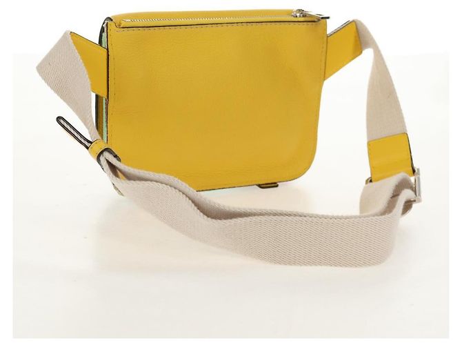 Borsa a vita LOEWE in pelle gialla argento Auth 159022V Giallo - vista 8