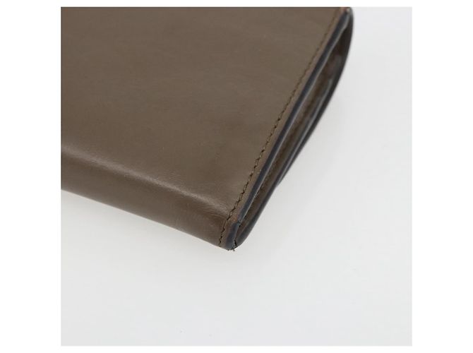 FENDI Continental Geldbörse aus grauem Leder mit Gold Auth 157935 Braun Golden - Ansicht 15