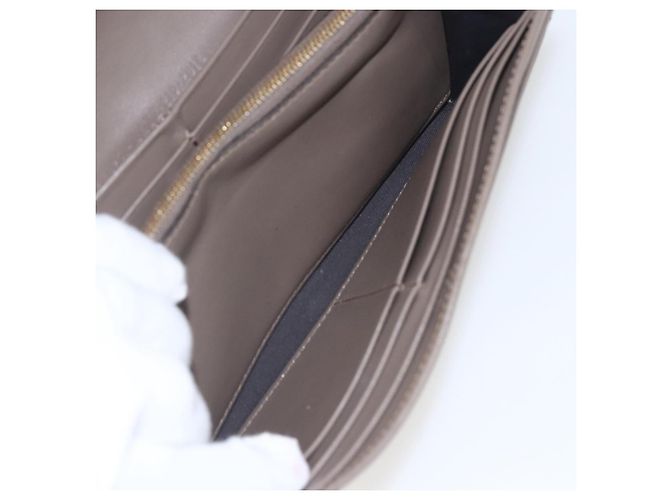FENDI Continental Geldbörse aus grauem Leder mit Gold Auth 157935 Braun Golden - Ansicht 20