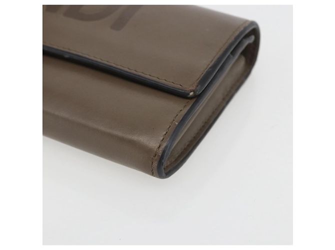 FENDI Continental Geldbörse aus grauem Leder mit Gold Auth 157935 Braun Golden - Ansicht 7