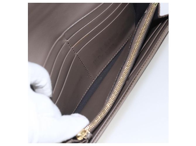 FENDI Continental Geldbörse aus grauem Leder mit Gold Auth 157935 Braun Golden - Ansicht 9