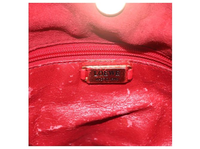 Borsa a Spalla LOEWE Camoscio Rosso Oro Auth 160681 D'oro - vista 10