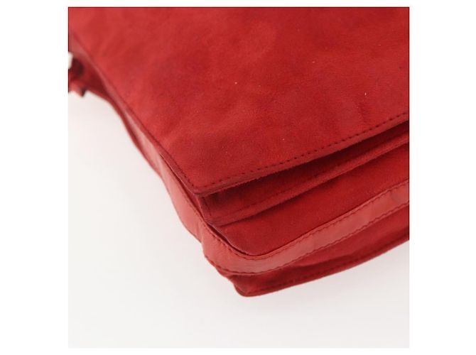 Borsa a Spalla LOEWE Camoscio Rosso Oro Auth 160681 D'oro - vista 14