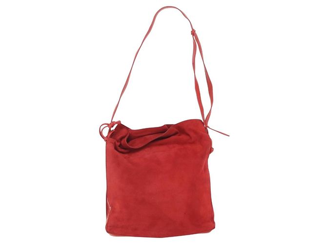 Borsa a Spalla LOEWE Camoscio Rosso Oro Auth 160681 D'oro - vista 2