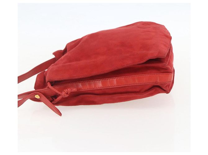 Borsa a Spalla LOEWE Camoscio Rosso Oro Auth 160681 D'oro - vista 3