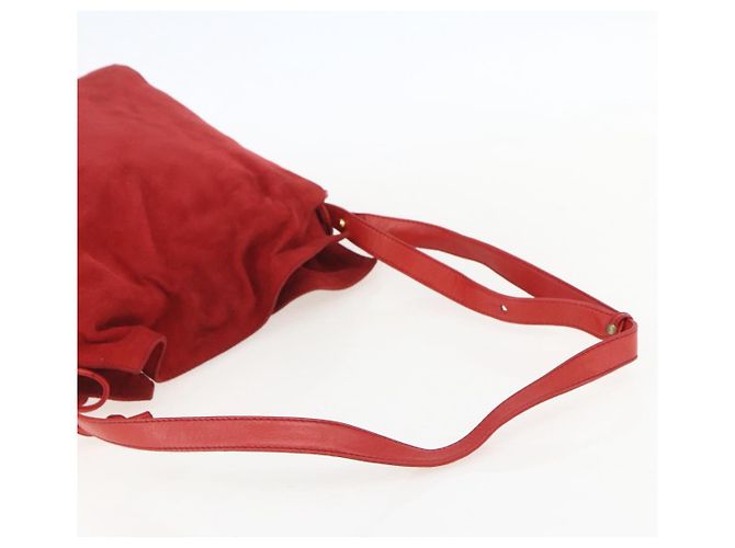 Borsa a Spalla LOEWE Camoscio Rosso Oro Auth 160681 D'oro - vista 7