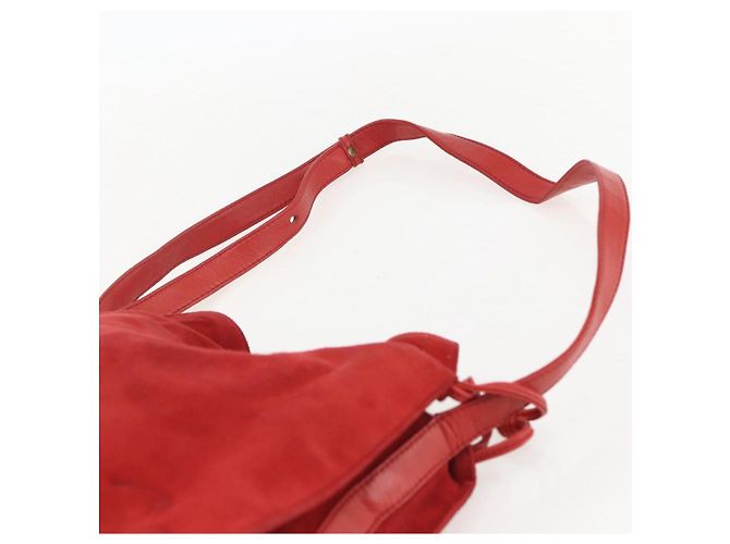 Borsa a Spalla LOEWE Camoscio Rosso Oro Auth 160681 D'oro - vista 8