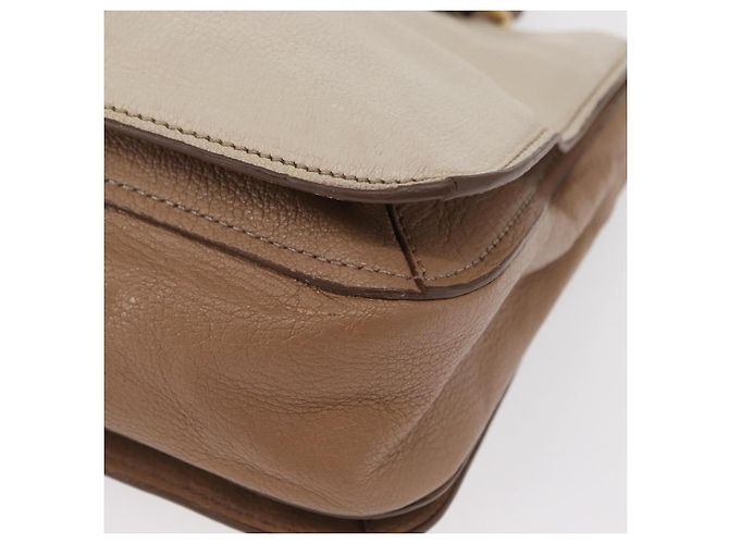 Borsa a mano Miu Miu Madras in pelle 2 vie beige oro Auth 157273 D'oro - vista 16