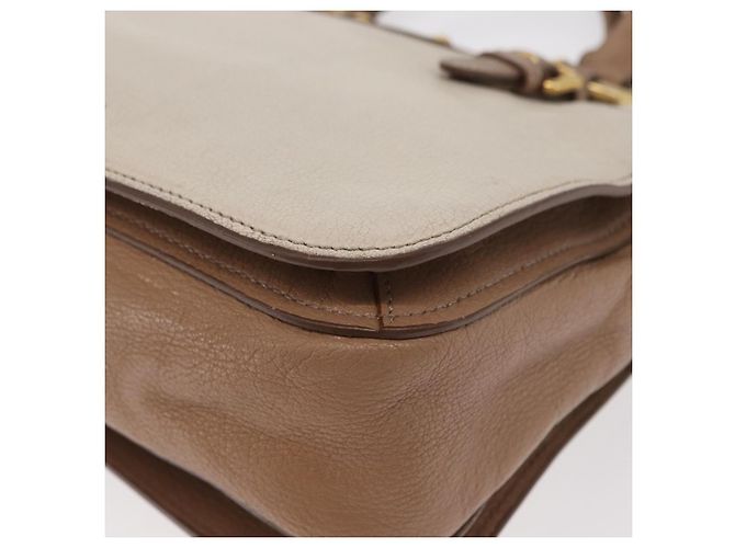 Borsa a mano Miu Miu Madras in pelle 2 vie beige oro Auth 157273 D'oro - vista 18
