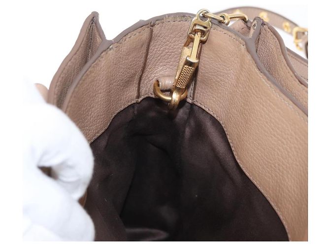 Borsa a mano Miu Miu Madras in pelle 2 vie beige oro Auth 157273 D'oro - vista 23