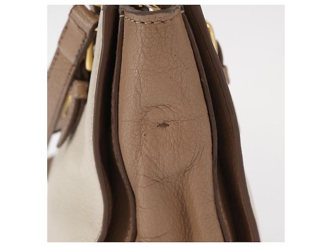 Borsa a mano Miu Miu Madras in pelle 2 vie beige oro Auth 157273 D'oro - vista 4