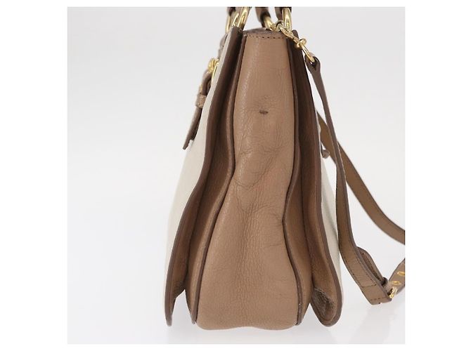 Borsa a mano Miu Miu Madras in pelle 2 vie beige oro Auth 157273 D'oro - vista 5