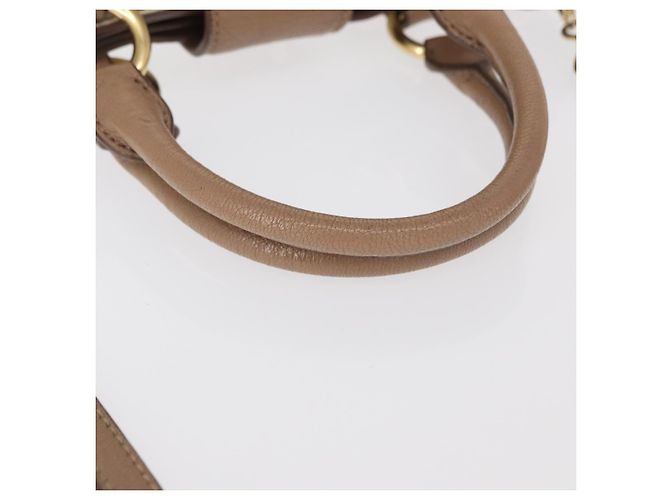 Borsa a mano Miu Miu Madras in pelle 2 vie beige oro Auth 157273 D'oro - vista 8