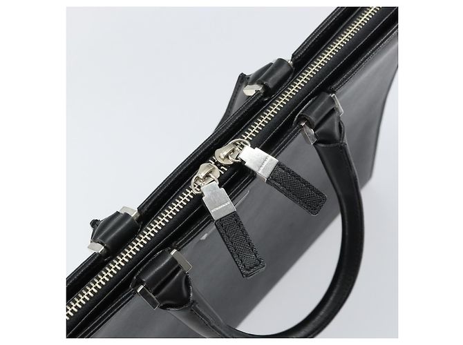 Borsa a mano in pelle nera e argento autentica BURBERRY 151783 Nero - vista 10