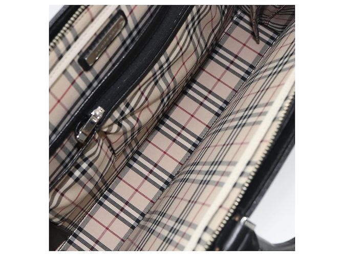 Borsa a mano in pelle nera e argento autentica BURBERRY 151783 Nero - vista 11