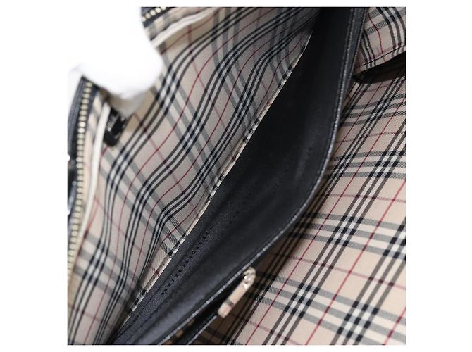Borsa a mano in pelle nera e argento autentica BURBERRY 151783 Nero - vista 12