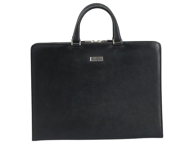 Borsa a mano in pelle nera e argento autentica BURBERRY 151783 Nero - vista 13