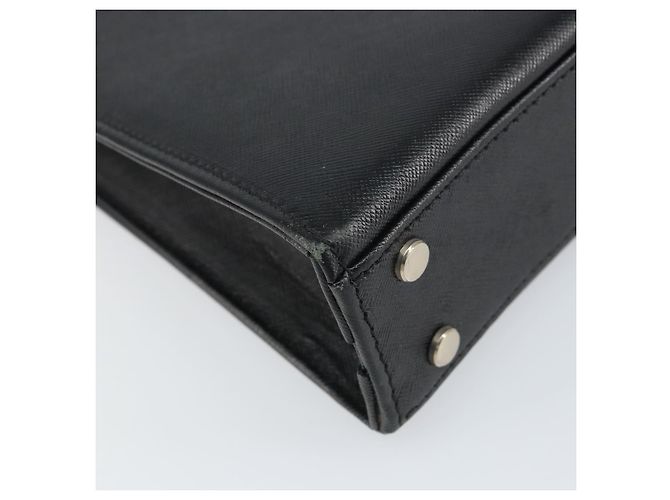 Borsa a mano in pelle nera e argento autentica BURBERRY 151783 Nero - vista 14