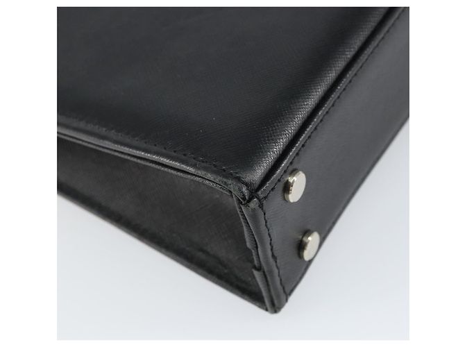 Borsa a mano in pelle nera e argento autentica BURBERRY 151783 Nero - vista 16