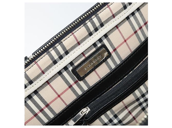 Borsa a mano in pelle nera e argento autentica BURBERRY 151783 Nero - vista 18